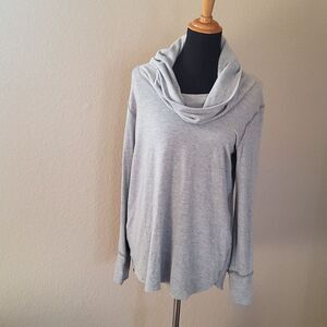 Michael Stars Cowl Neck Activewear Knit Tunic Sweater Size S Grey New